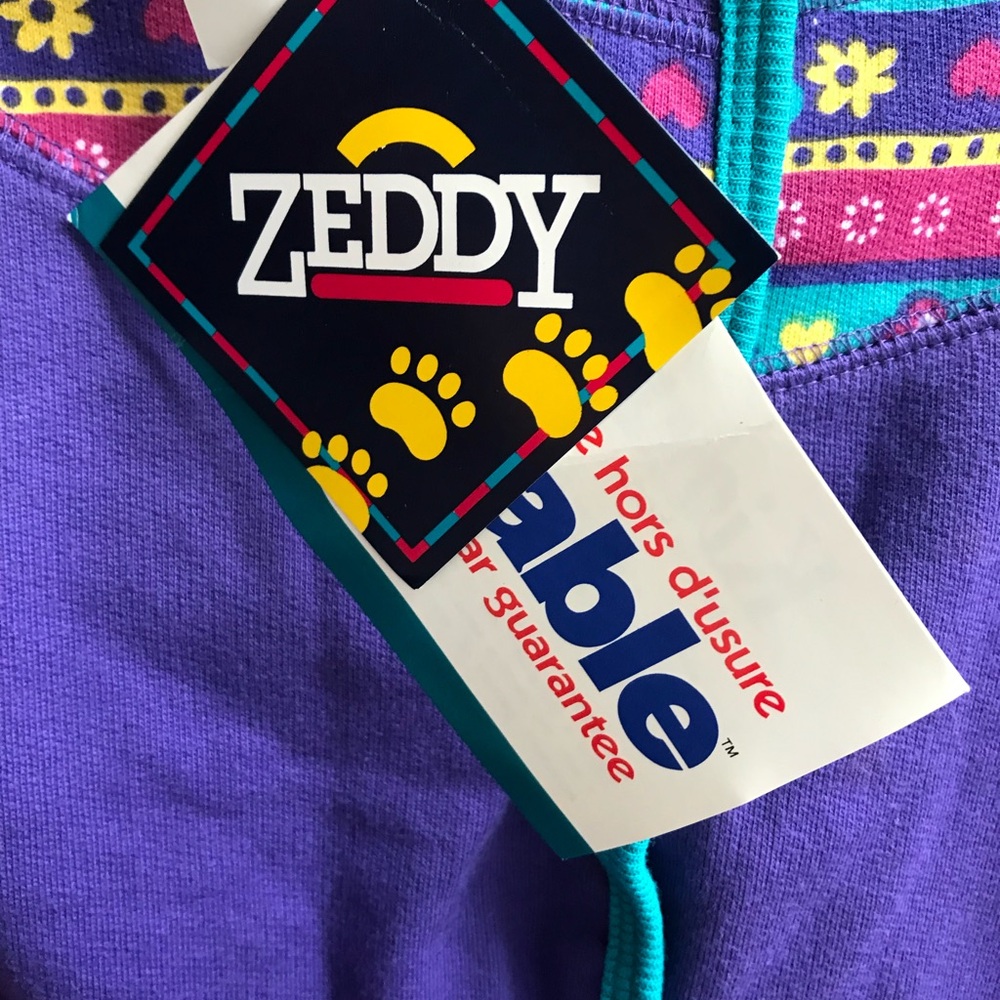 80’s Vintage Colourblock Button Down Sweatshirt Oversized Deadstock Zeddy Zeller - Picture 4 of 4